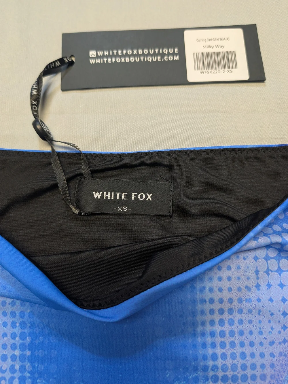 NWT White Fox Boutique Blue Milky Way Two-Piece Set Women's Size XS Stretch
